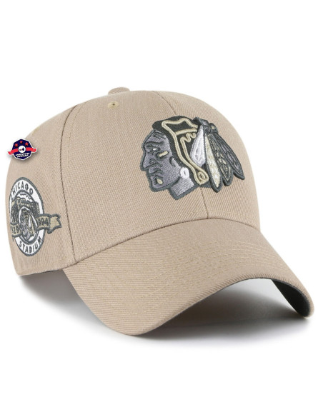 NHL CAP CHICAGO BLACKHAWKS SURE SHOT SNAPBACK MVP KHAKI