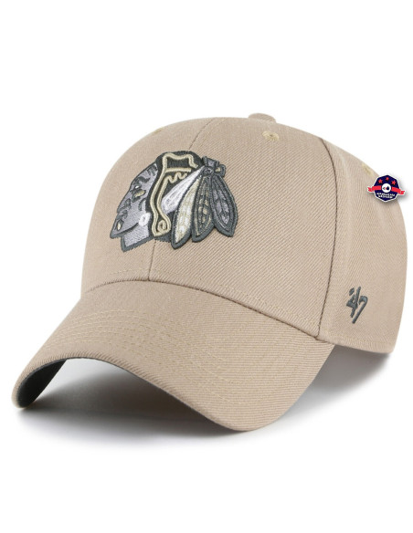 NHL CAP CHICAGO BLACKHAWKS SURE SHOT SNAPBACK MVP KHAKI