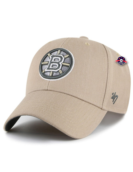 NHL CAP BOSTON BRUINS SURE SHOT SNAPBACK MVP KHAKI