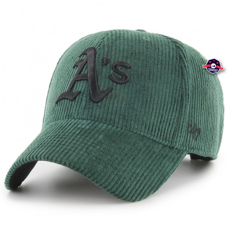 Buy the Athletics Cord cap in dark green- Brooklynfizz