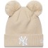 Double pompon hat - New Era - New York Yankees - Women - Light beige