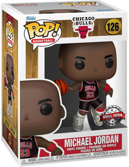 NBA Legends POP! Sports Vinyl Figurine Bulls- Michael Jordan w/Jordans (Blk Pinstripe Jersey) 9 cm