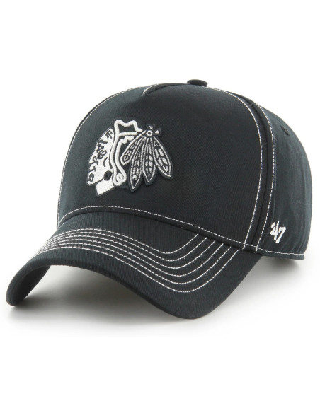 47 CAP NHL CHICAGO BLACKHAWKS CONTRAST STITCH MVP DT BLACK