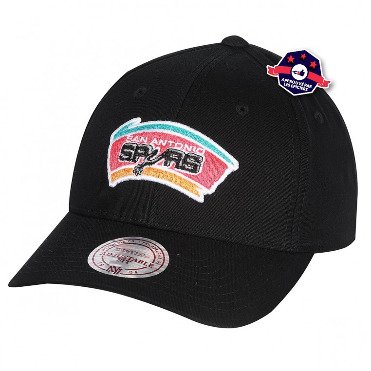 San Antonio Spurs Hats Mitchell and Ness Front Load Cap - Black