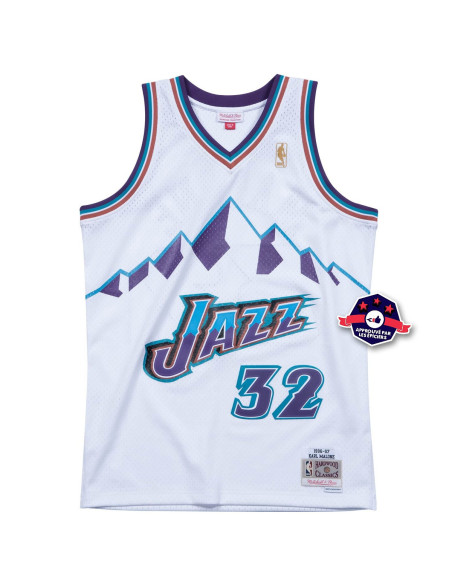 Jersey NBA - Karl Malone - Utah Jazz - Blanc