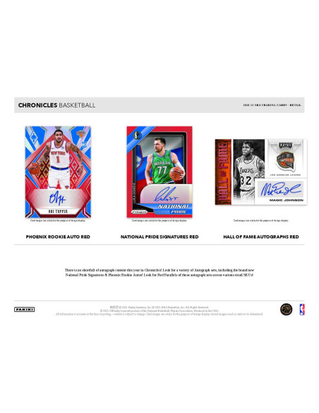 Pack Trading Cards NBA - 2021 Chronicles (Blaster Box) - 5 Cartes Panini