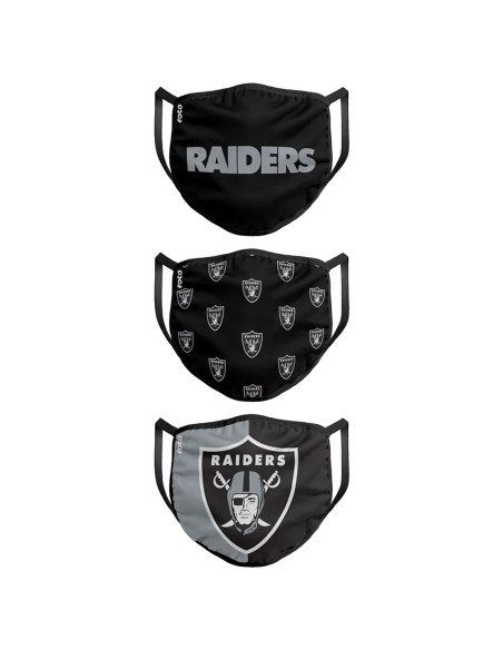 Masques en Tissu - Las Vegas Raiders - Lot de 3