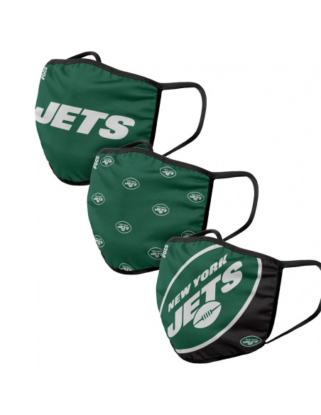 Masques en Tissu - New York Jets - Lot de 3