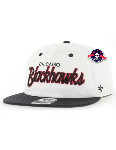 47 CAP NHL CHICAGO BLACKHAWKS CROSSTOWN TT CAPTAIN RF WHITE