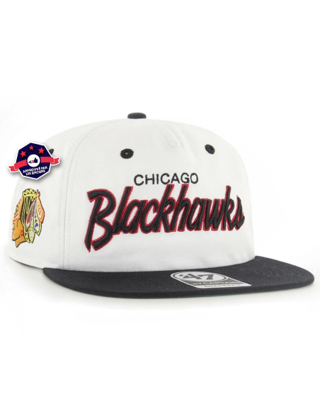 47 CAP NHL CHICAGO BLACKHAWKS CROSSTOWN TT CAPTAIN RF WHITE