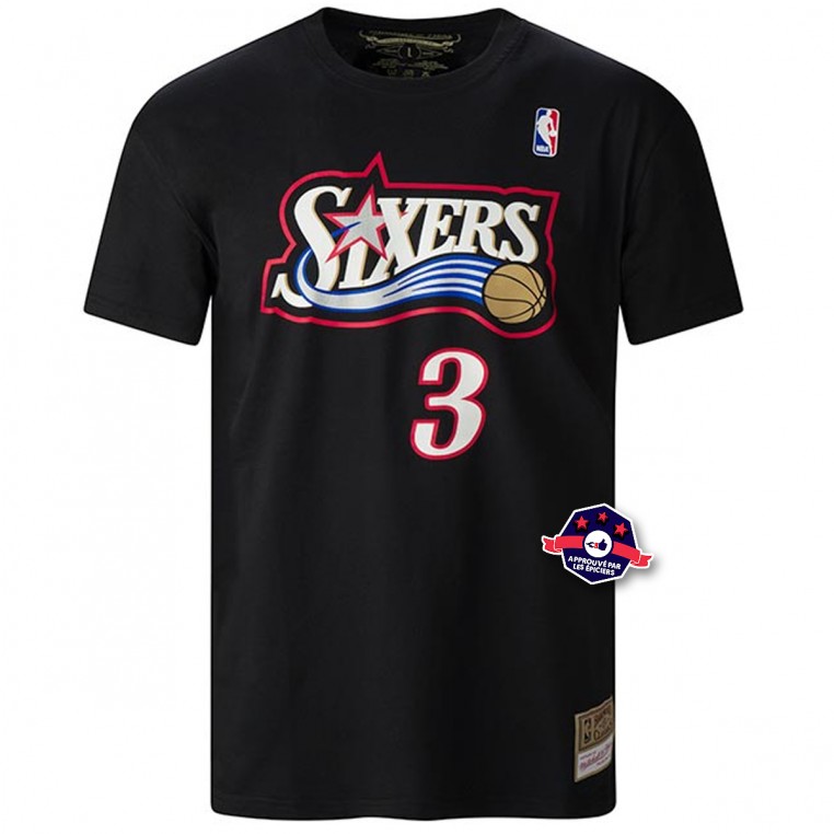 Allen Iverson Large T Shirt Slam Magazine Mitchell and Ness Tee Black