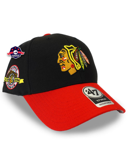 47 CAP NHL CHICAGO BLACKHAWKS SURE SHOTTT SNAPBACK MVP BLACK