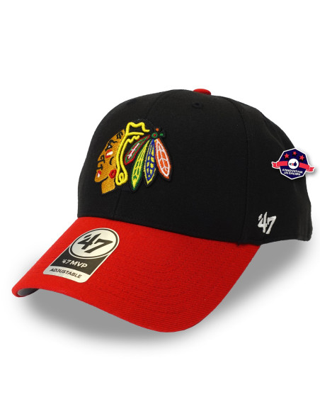 47 CAP NHL CHICAGO BLACKHAWKS SURE SHOTTT SNAPBACK MVP BLACK